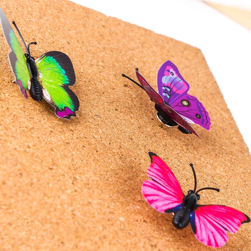 Yalis Decorative Thumb Tacks 12 Pcs Colorful Cute Pushpins for Feature Wall, Whiteboard, Corkboard, Photo Wall (Butterfly) - Image 5